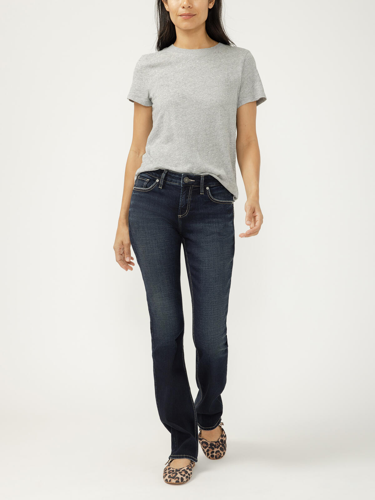 Elyse Mid Rise Slim Bootcut Luxe Stretch Jeans image number 0