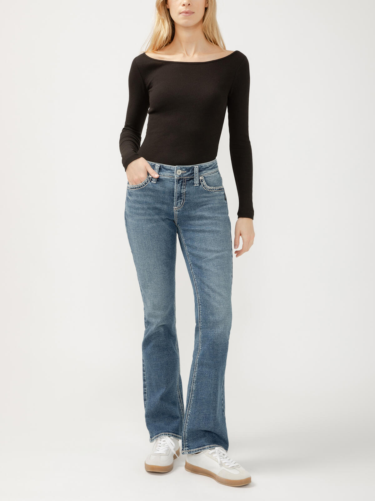 Elyse Mid Rise Bootcut Jeans image number 0