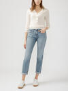 Boyfriend Mid Rise Slim Leg Luxe Stretch Jeans image number 0