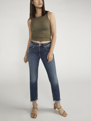 Boyfriend Mid Rise Slim Leg Jeans