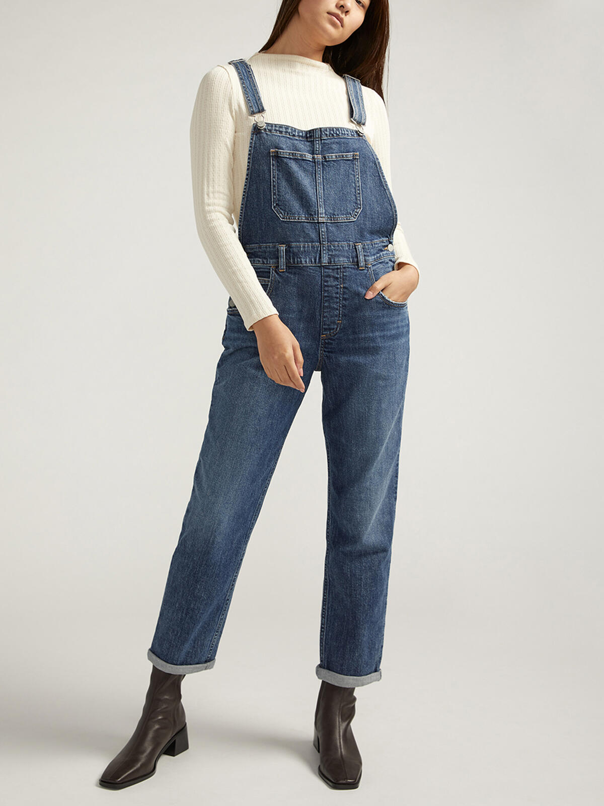 Baggy Straight Leg Overall Jeans image number 0