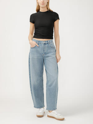 High Rise Barrel Leg Jeans