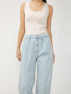 High Rise Pleated Trouser Leg Jeans image number 3
