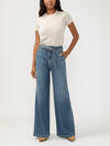 Highly Desirable High Rise Belted Ultra Wide Leg Jeans image number 0