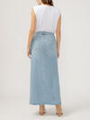Side Slit Denim Maxi Skirt image number 1