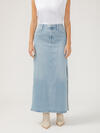 Side Slit Denim Maxi Skirt image number 3