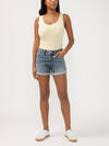 Boyfriend Mid Rise Luxe Stretch Shorts image number 0