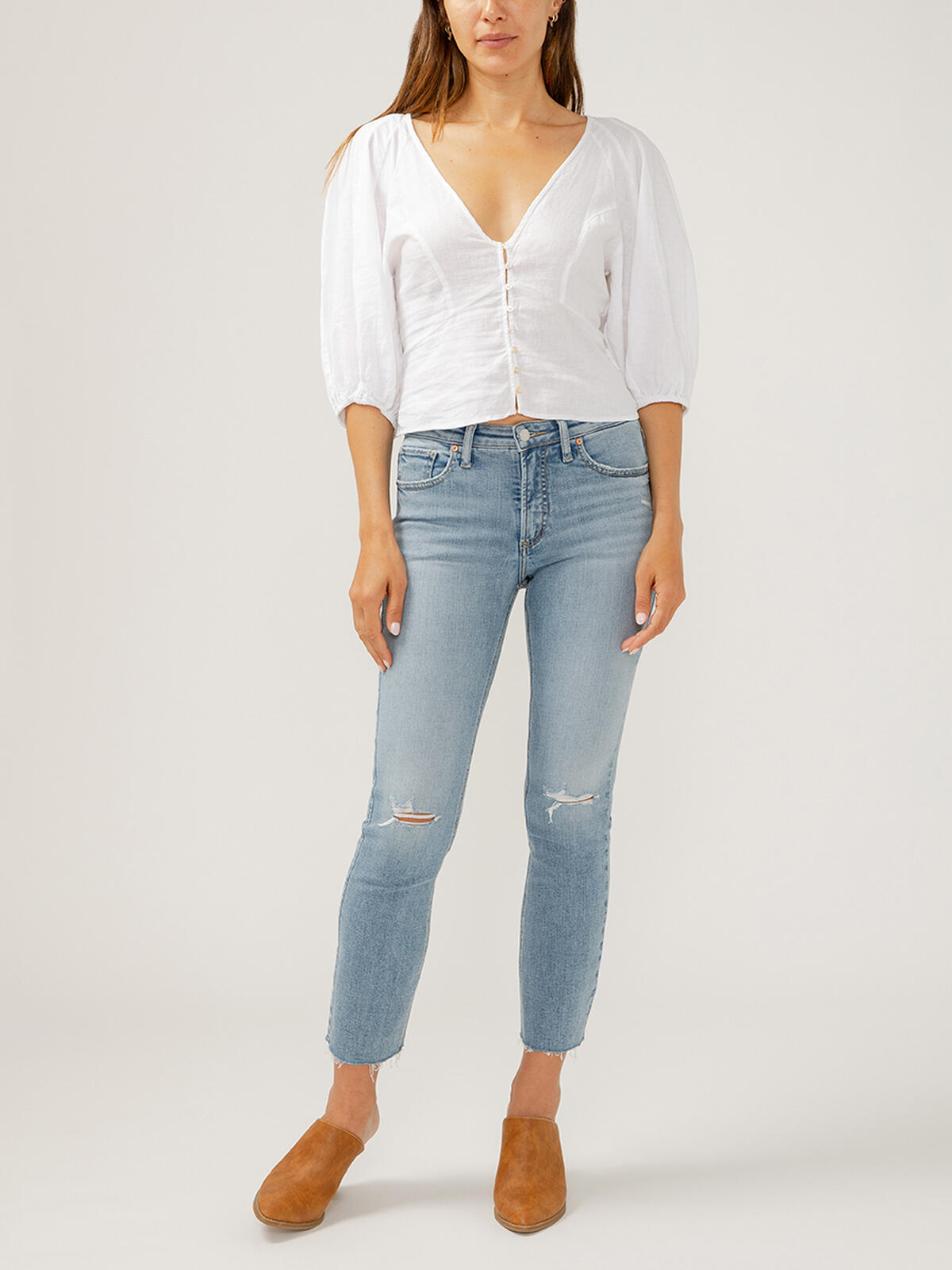 Most Wanted Mid Rise Ankle Straight Leg Jeans image number 0