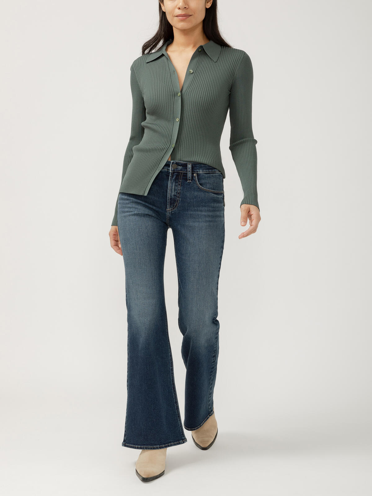 Most Wanted Mid Rise Flare Leg Jeans image number 0