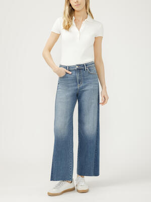 Isbister High Rise Two-Tone Wide Leg Ankle Jeans