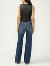 Highly Desirable High Rise Studded Trouser Leg Jeans image number 1