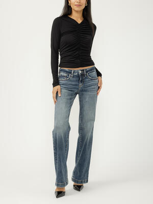 Suki Mid Rise Trouser Leg Jeans
