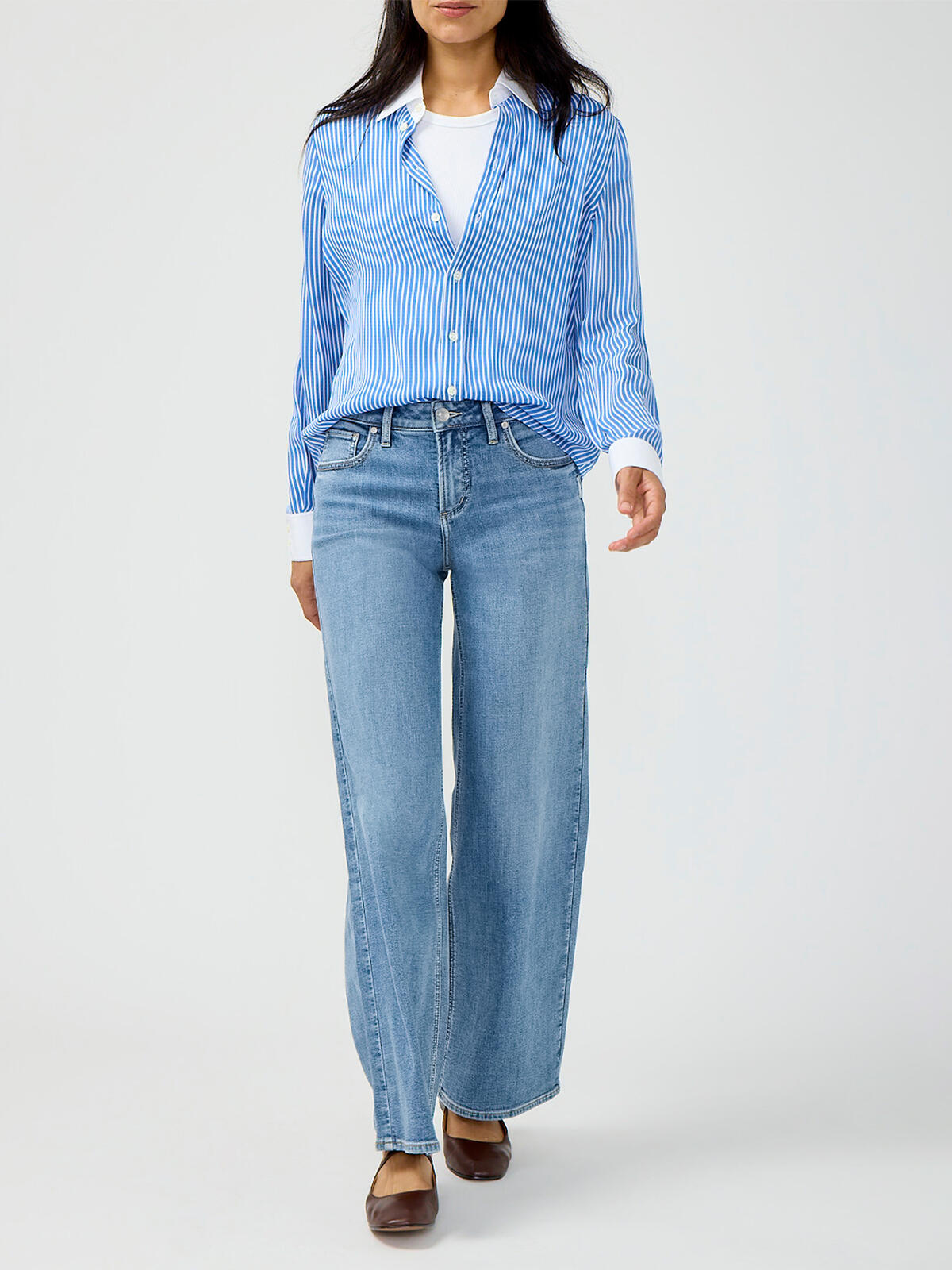 Suki Mid Rise Wide Leg Knit Flex Jeans image number 0