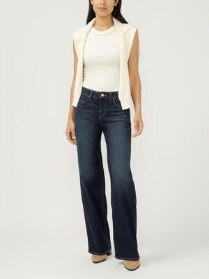 Suki Mid Rise Wide Leg Luxe Stretch Jeans