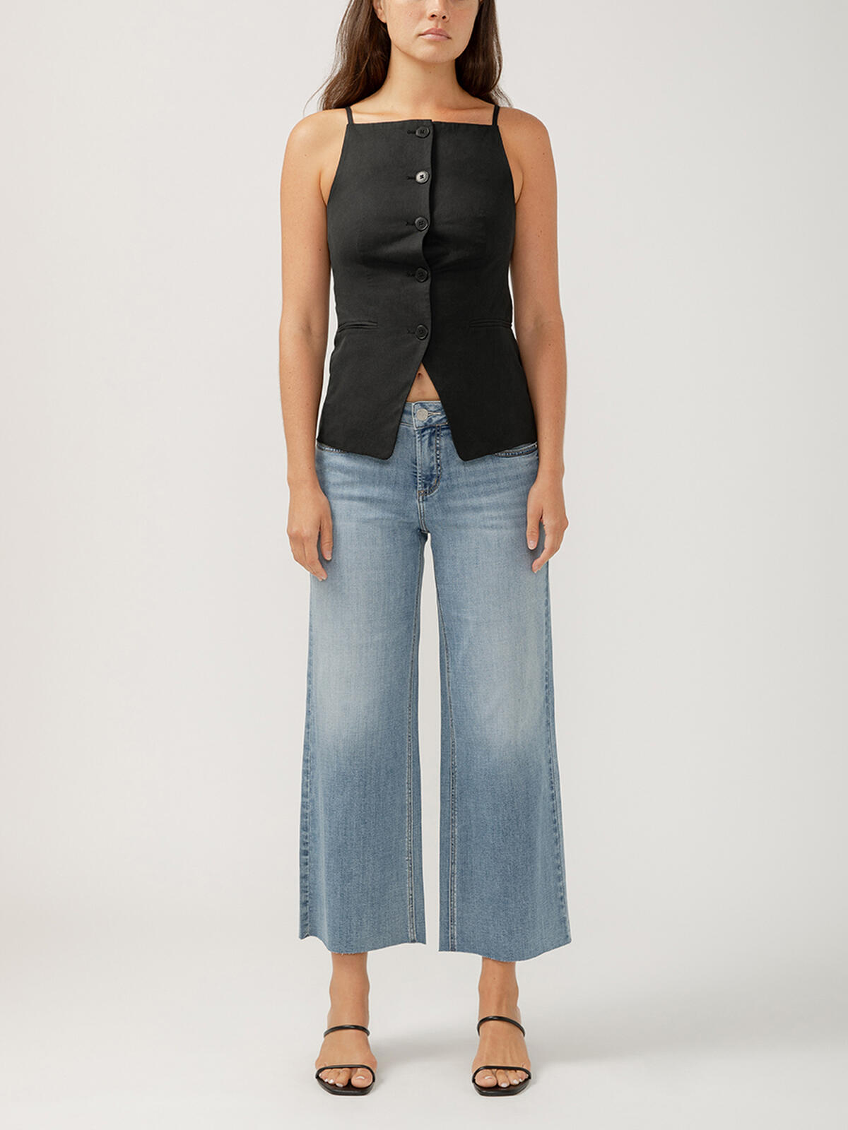 Suki Mid Rise Wide Leg Luxe Stretch Jeans image number 0