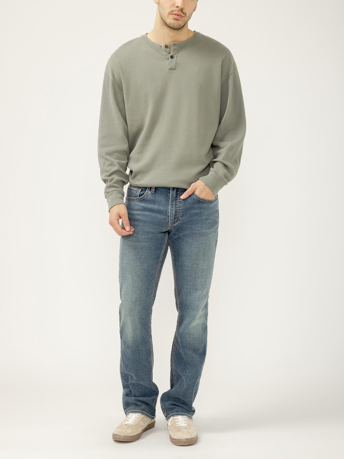 Jace Slim Fit Bootcut Knit Flex Jeans image number 0