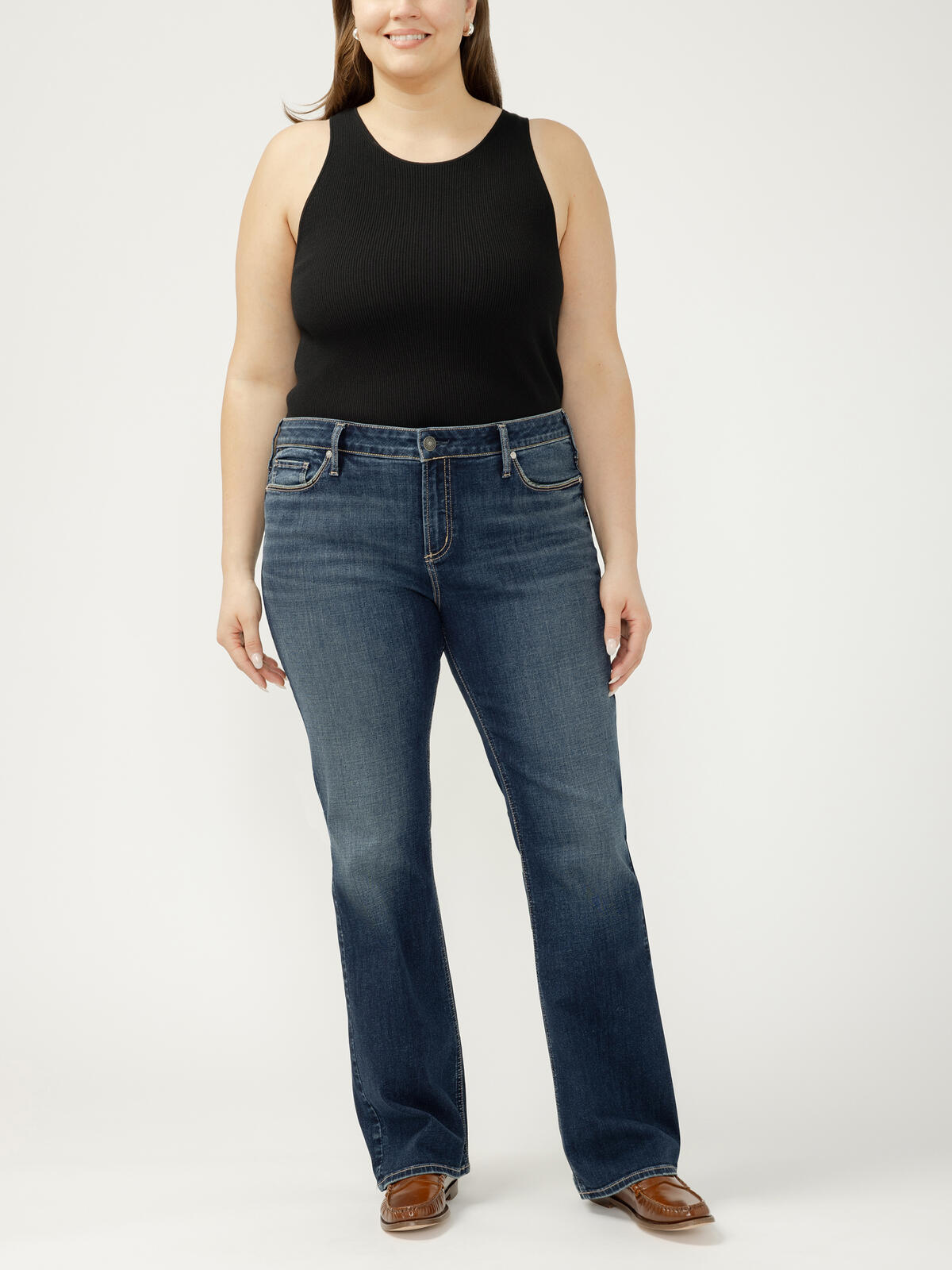 Elyse Mid Rise Slim Bootcut Luxe Stretch Jeans Plus Size image number 0