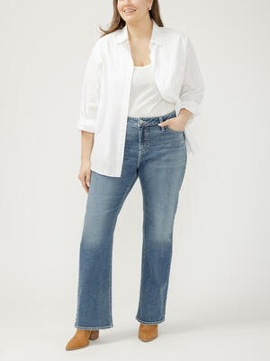 Elyse Mid Rise Bootcut Jeans Plus Size
