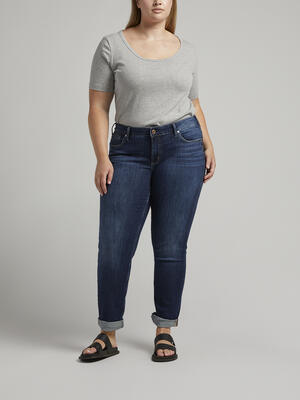Boyfriend Mid Rise Slim Leg Jeans
