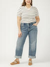 Relaxed Mid Rise Straight Leg Ankle Jeans Plus Size image number 0
