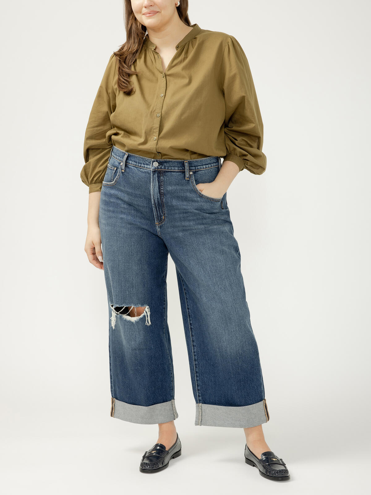 Be Easy High Rise Wide Leg Jeans Plus Size image number 0