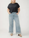 Highly Desirable High Rise Wide Leg Jeans Plus Size image number 0