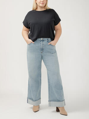 Highly Desirable High Rise Wide Leg Jeans Plus Size
