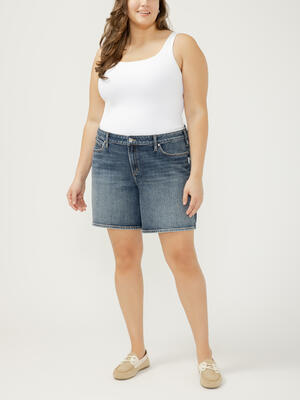 Suki Mid Rise Long Shorts Plus Size