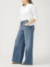 Highly Desirable High Rise Wide Leg Jeans Plus Size image number 2