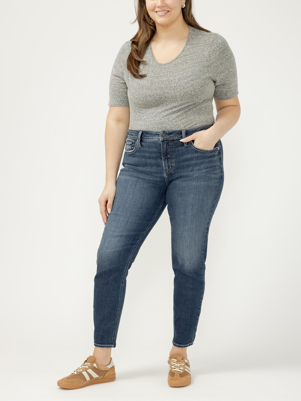 Suki Mid Rise Skinny Jeans Plus Size image number 0