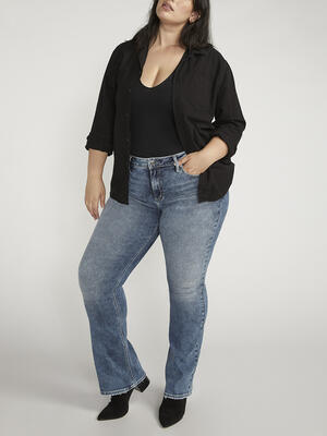 Suki Mid Rise Bootcut Jeans Plus Size