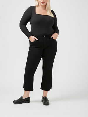 Suki Mid Rise Kick Flare Luxe Stretch Jeans Plus Size