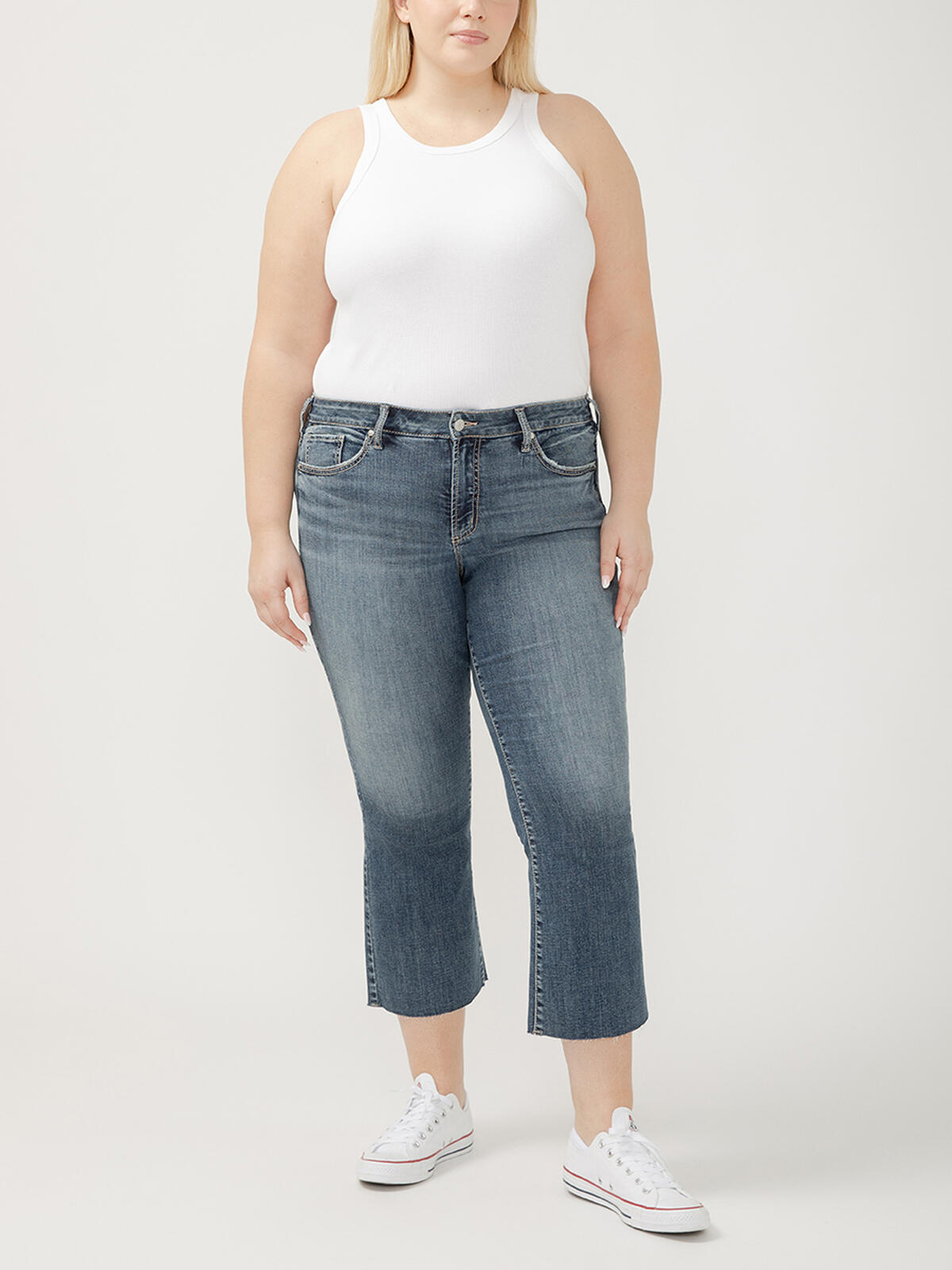 Suki Mid Rise Kick Flare Luxe Stretch Americana Jeans Plus Size image number 0