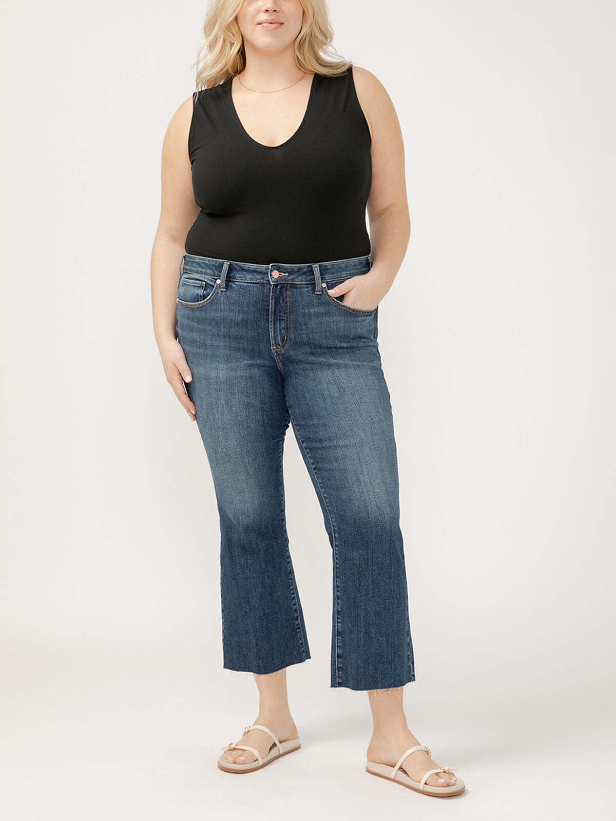 Suki Mid Rise Kick Flare Jeans Plus Size image number 0