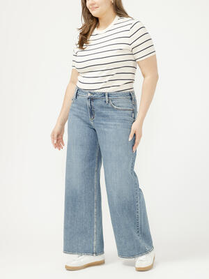 Suki Mid Rise Wide Leg Jeans Plus Size