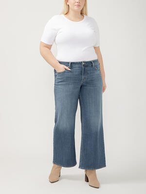 Suki Mid Rise Wide Leg Jeans Plus Size